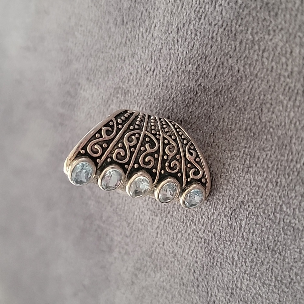 Blue Topaz Sterling Silver Ring